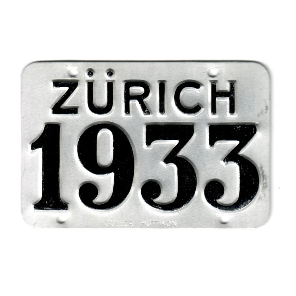 Zürcher Fahrrad-Erkennungszeichen 1933